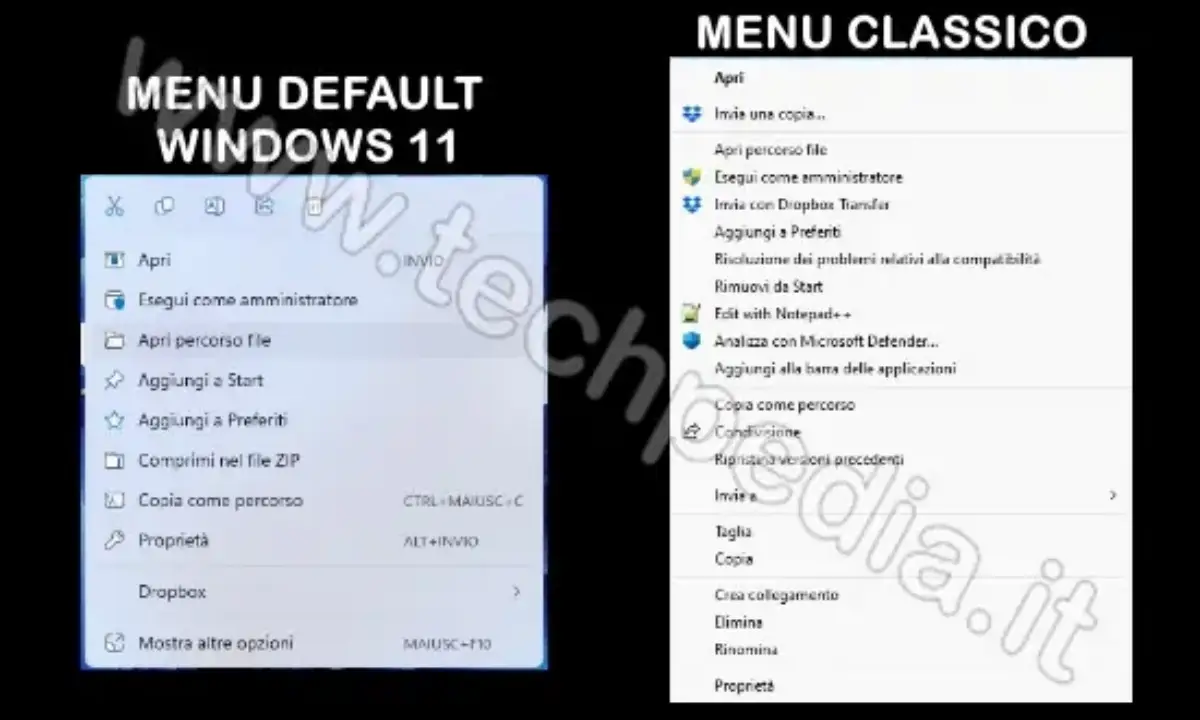Abilitare menu classico Windows 10 in Windows 11