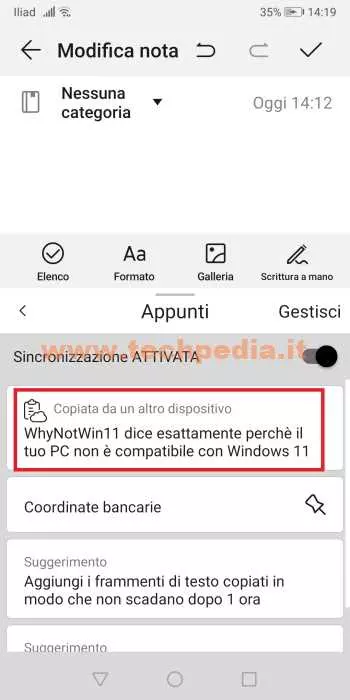 appunti cloud windows android 115