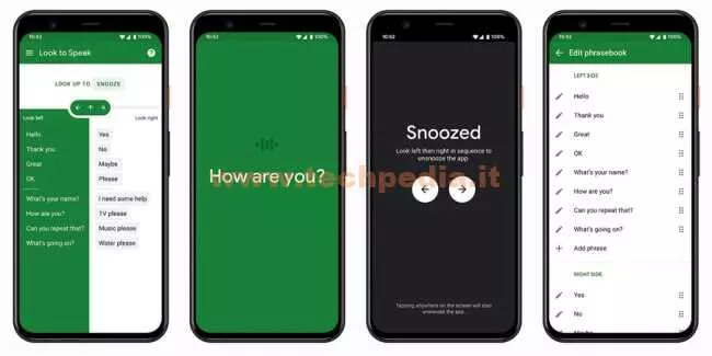 look to speak comandare android con occhi 007