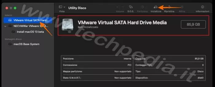 installare macos ventura pc windows vmware 097