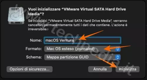 installare macos ventura pc windows vmware 100
