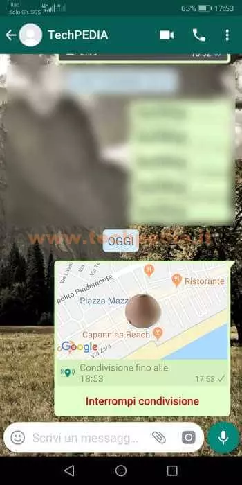 spostamenti tempo reale whatsapp 016