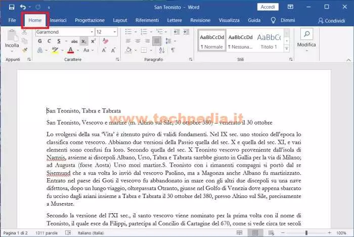 word legge alta voce documento 031