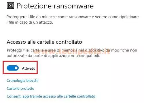 protezione ransomware windows 10 028