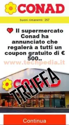 conad pishing buono 5oo euro coronavirus 007