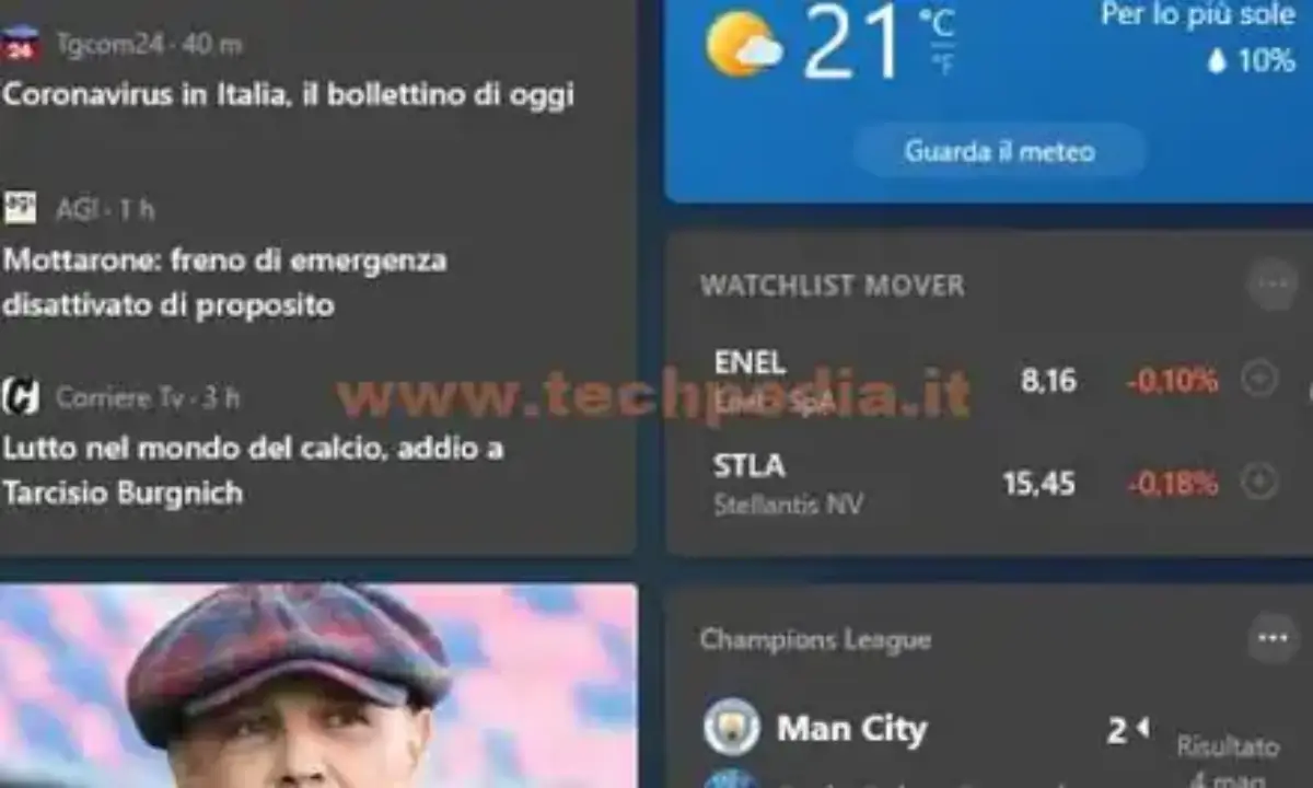 Notizie e Interessi di Windows 10