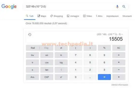 trucchi google calcolatrice 010