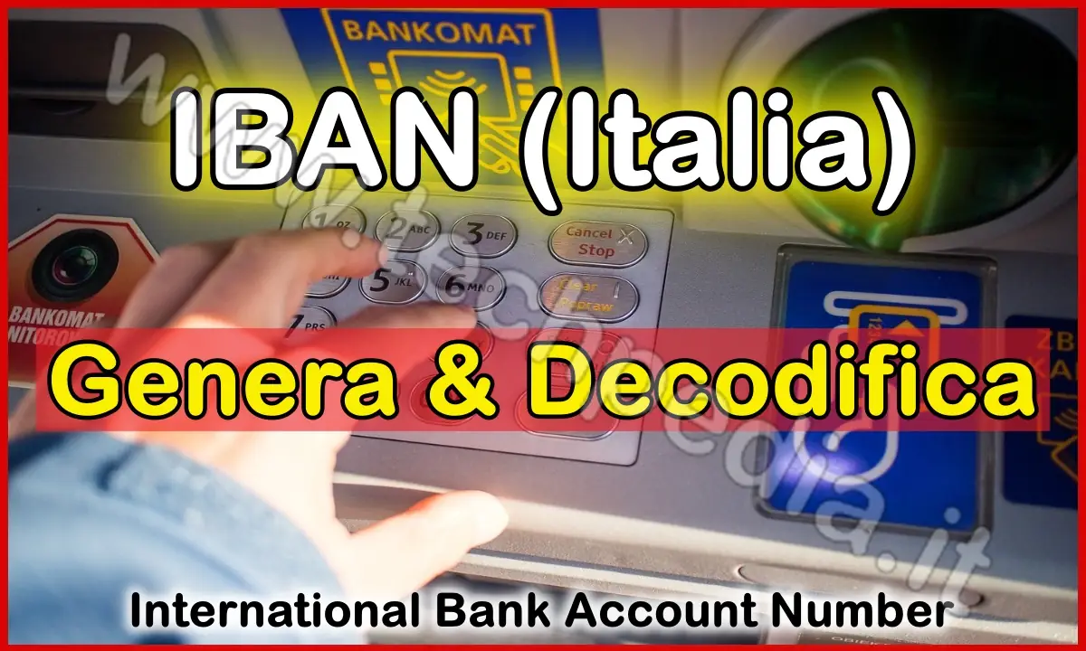 Genera, controlla e decodifica Iban