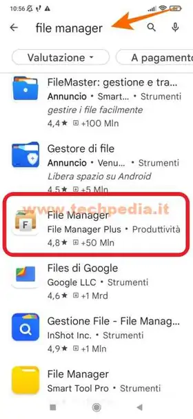 android collegamento file su home 022