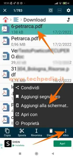 android collegamento file su home 043