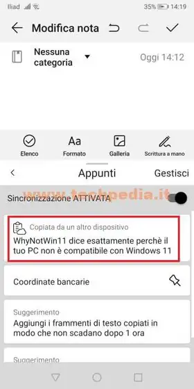 appunti cloud windows android 115