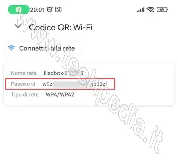 conoscere password wifi connesso 022