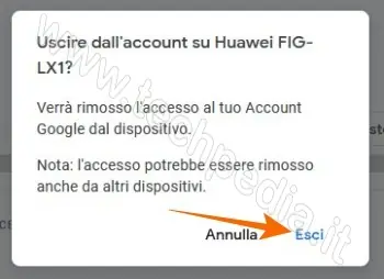 scollegare account google android 043