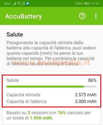 Stato Batteria Smartphone Android Accubattery 036