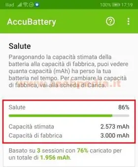 stato batteria smartphone android accubattery 030