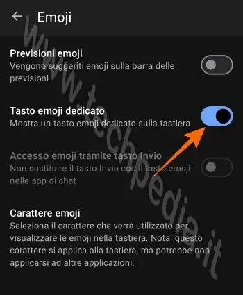 tastiera swiftkey abilitare tasto a capo 131