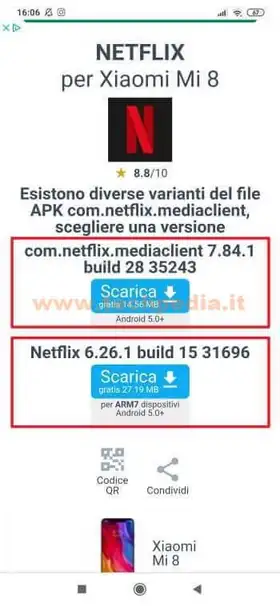 xiaomi errore 1001 netflix 016