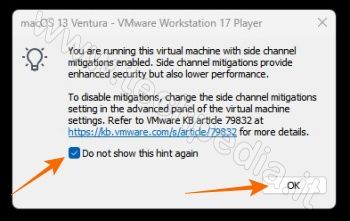 installare macos ventura pc windows vmware 082
