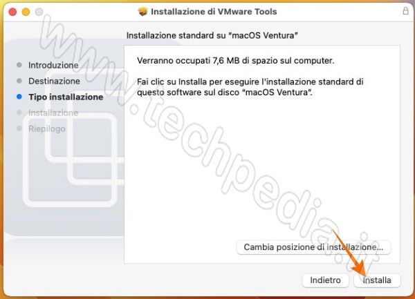 installare macos ventura pc windows vmware 201