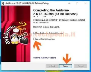 Amplificare l'audio con AVIDEMUX, Fine dell'Installazione