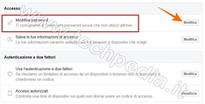 cambiare password facebook 019