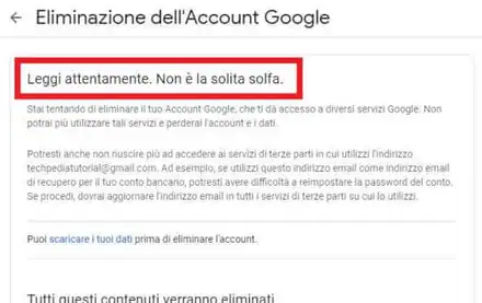 eliminare account google 034