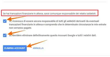 eliminare account google 037