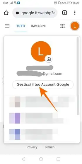 eliminare account google 058