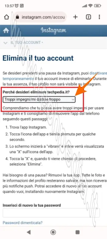 eliminare account instagram 025