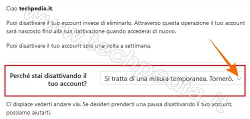 eliminare account instagram 040