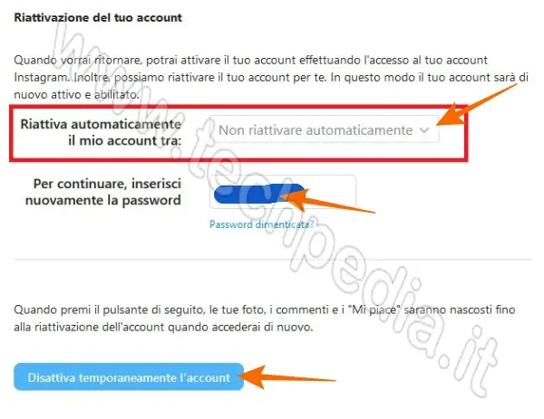 eliminare account instagram 043