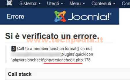 Errore Joomla Call To A Member Function Format 028