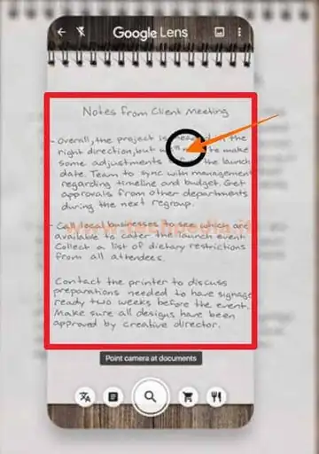 google lens copiare testo cartaceo note scritte a mano 031