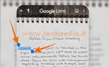 google lens copiare testo cartaceo note scritte a mano 034