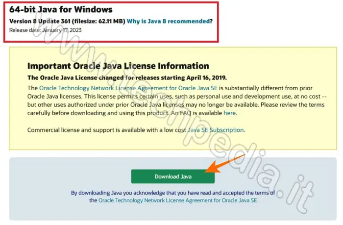 installare java computer 016