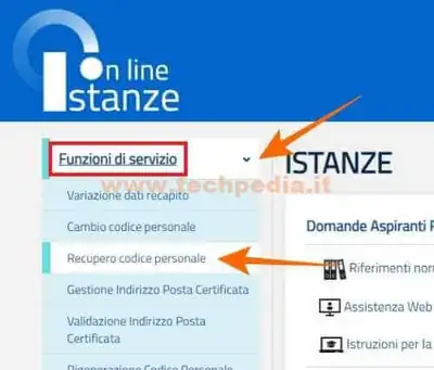 istanze on line miur istruzione codice personale 019