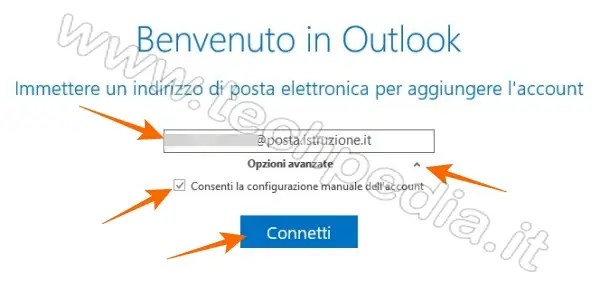 posta istruzione configurazione pc telefono 031