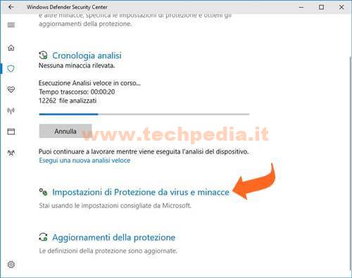 Defender Disattivare Protezione Windows 10 010