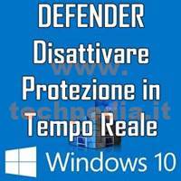 Defender Disattivare Protezione Windows 10 LOGO