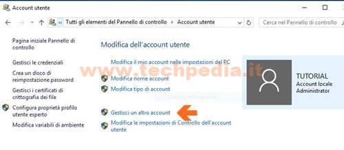 Eliminare Account Windows 10 022