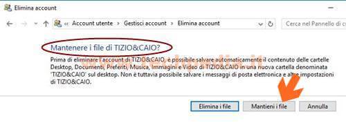 Eliminare Account Windows 10 035