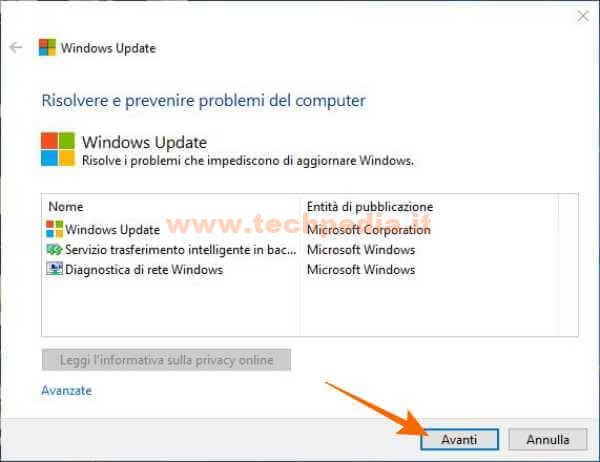 Errore Aggiornamento Windows 10 013