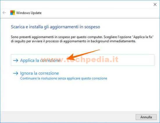 Errore Aggiornamento Windows 10 016