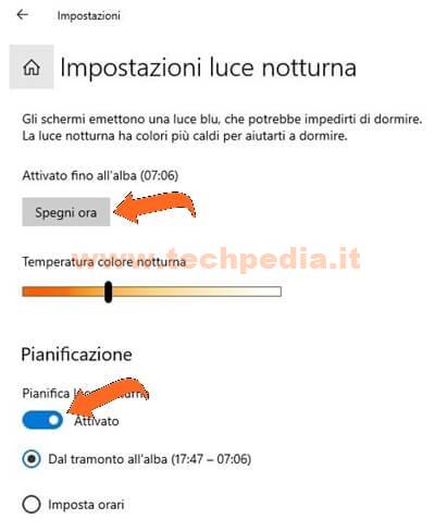 Luce Notturna Windows 10 Protezione Occhi 016