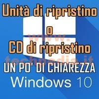 Differenza Cd Unita Ripristino Windows 10 LOGO