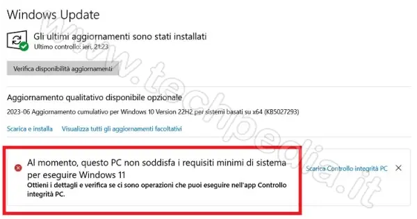 aggiornare windows 10 a 11 con dat 013