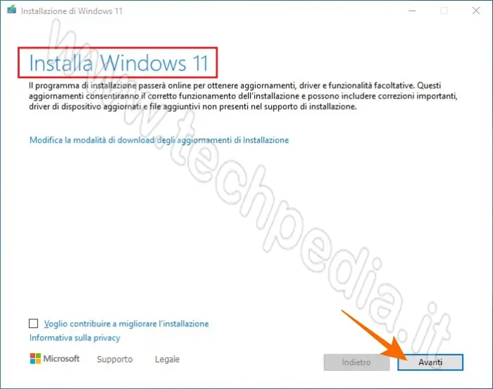 aggiornare windows 10 a 11 con dat 055