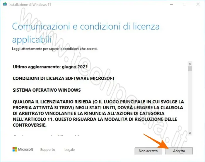 aggiornare windows 10 a 11 con dat 058