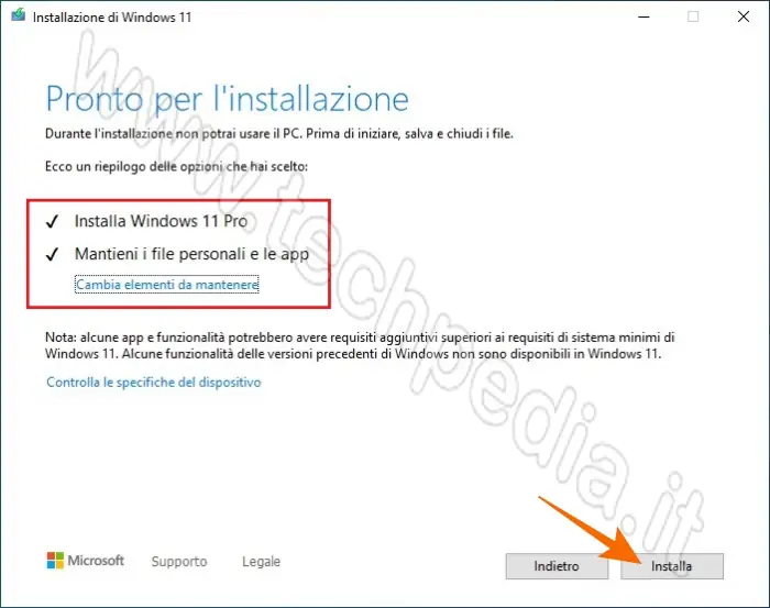 aggiornare windows 10 a 11 con dat 061