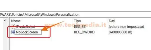 disabilitare lock screen windows10 022